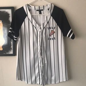 Baseball T with Pizza Patch